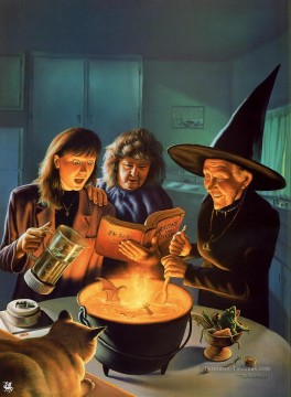  peint - Warren Painted Worlds Witch fantastique